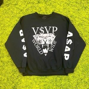 A$AP rocky black graphic crewneck